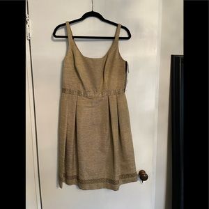 Gold silk, cotton,poly dress. Orig price $595